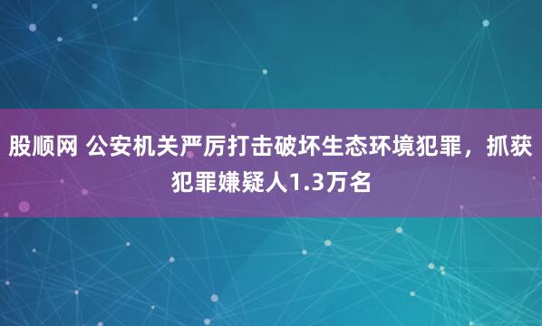 股顺网 公安机关严厉打击破坏生态环境犯罪，抓获犯罪嫌疑人1.3万名