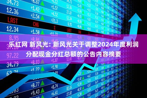 乐红网 新风光: 新风光关于调整2024年度利润分配现金分红总额的公告内容摘要